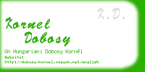kornel dobosy business card